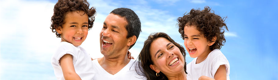 Happy family smiling
